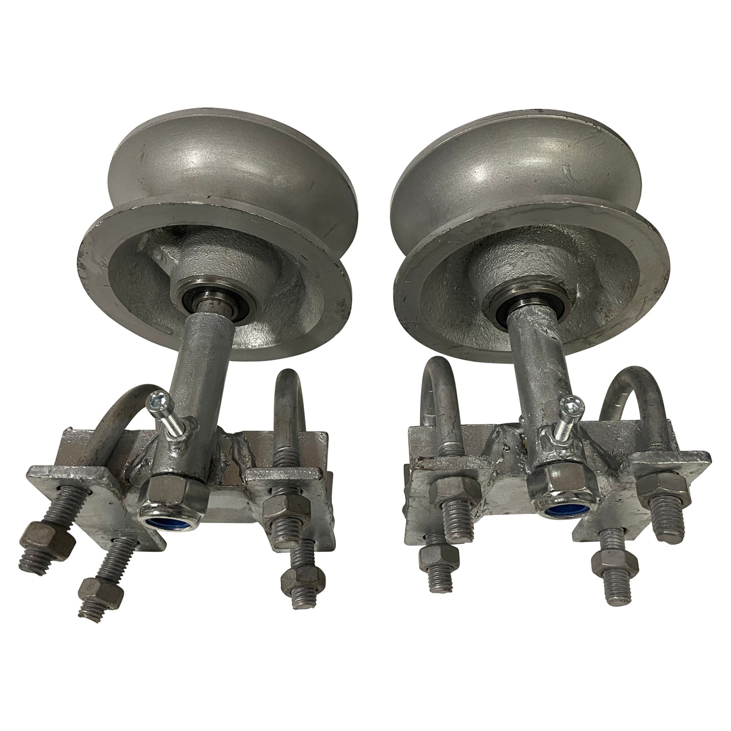 Pair of Rear Pipe Track Wheels for Chain Link Sliding Gates