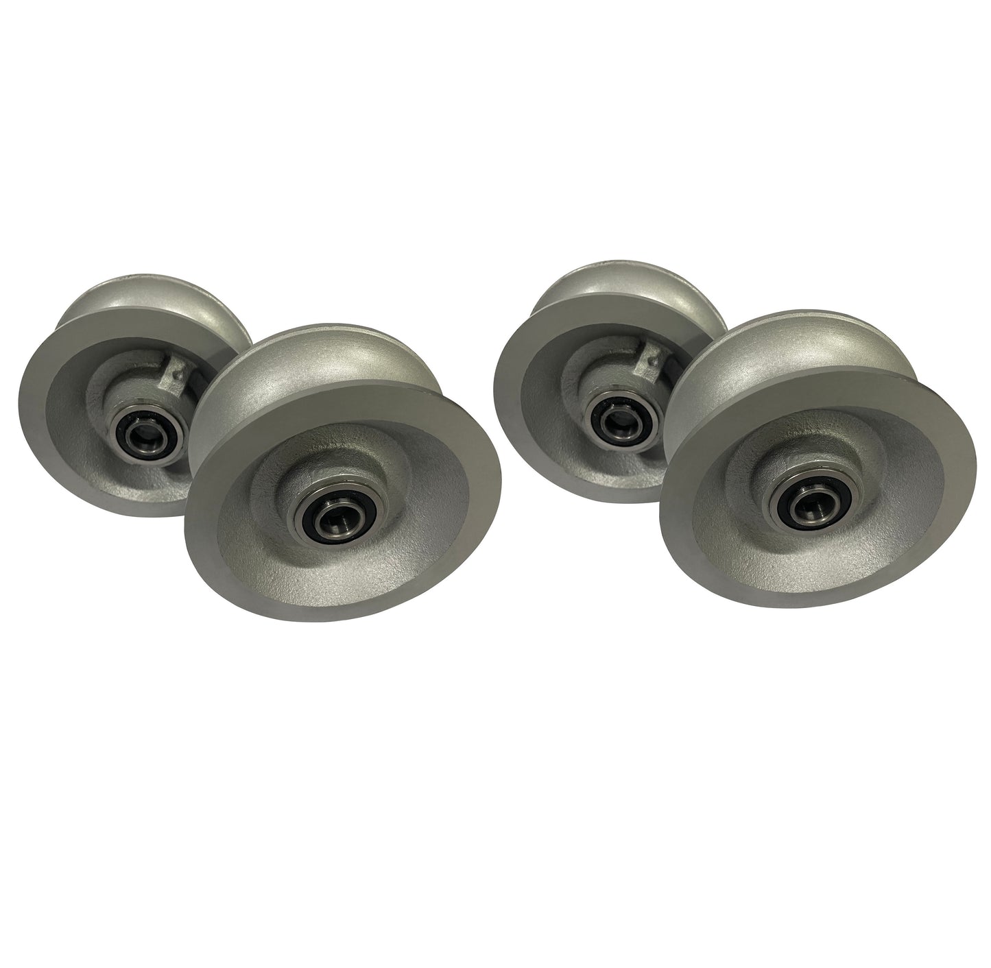 Two Pair of Replacement Chain Link Gate U-Groove Wheels