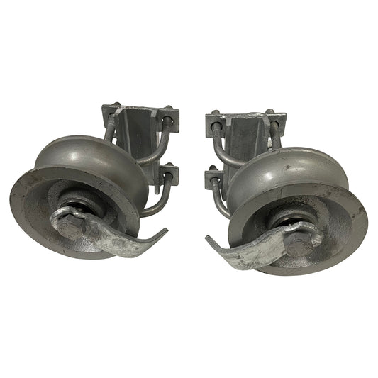 Pair of Rear Pipe Track Wheels for Chain Link Sliding Gates