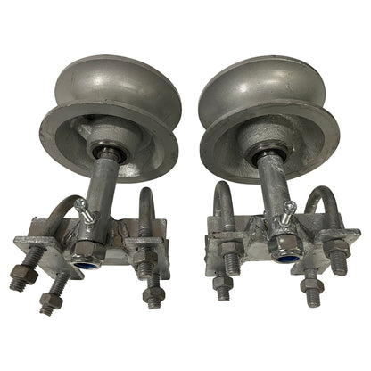 Pair of Rear Pipe Track Wheels for Chain Link Sliding Gates