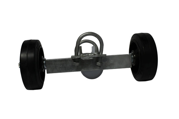 Single 16" Wide Chain Link Gate Front Wheel Carrier with (2) 6" Rubber Wheels